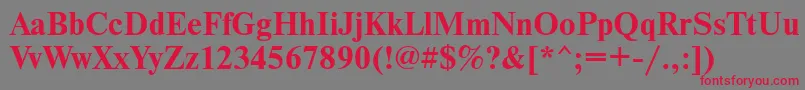NewtonttBold Font – Red Fonts on Gray Background