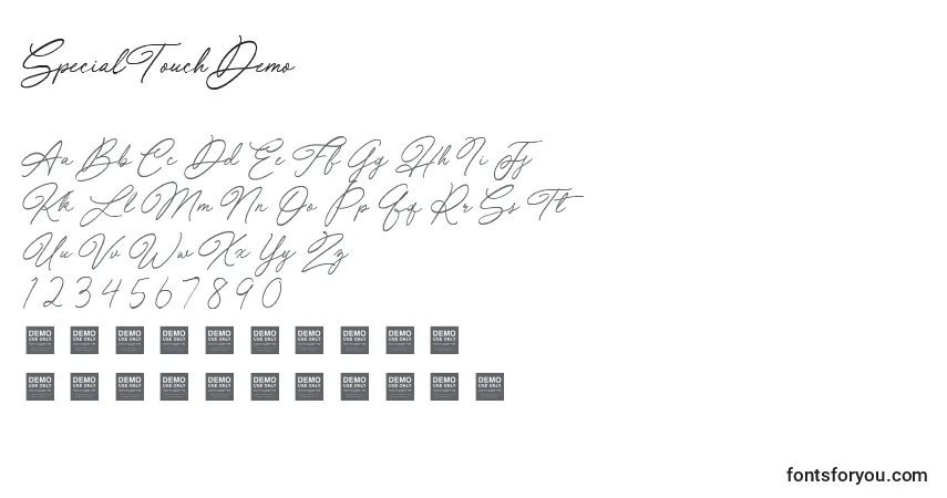 Schriftart SpecialTouchDemo – Alphabet, Zahlen, spezielle Symbole