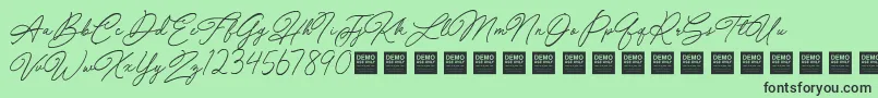 SpecialTouchDemo Font – Black Fonts on Green Background