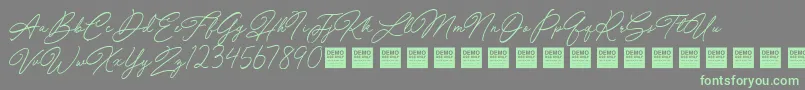 More about SpecialTouchDemo Font SpecialTouchDemo Font – Green Fonts on Gray Background