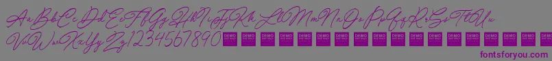 SpecialTouchDemo Font – Purple Fonts on Gray Background