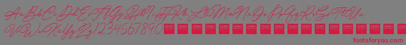 SpecialTouchDemo Font – Red Fonts on Gray Background