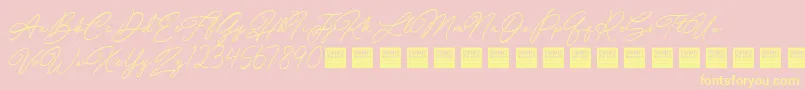 SpecialTouchDemo Font – Yellow Fonts on Pink Background