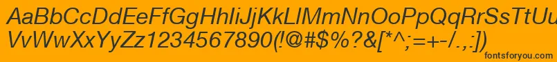 HelveticaNeueCe56Italic Font – Black Fonts on Orange Background