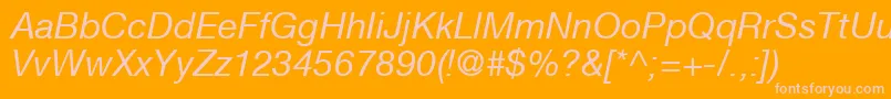 HelveticaNeueCe56Italic Font – Pink Fonts on Orange Background