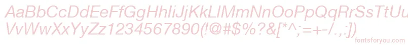 Weitere Informationen zur HelveticaNeueCe56Italic-Schriftart HelveticaNeueCe56Italic-Schriftart – Rosa Schriften auf weißem Hintergrund