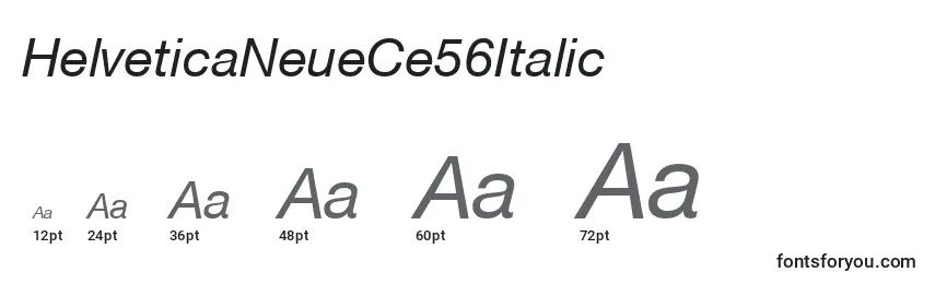 Размеры шрифта HelveticaNeueCe56Italic