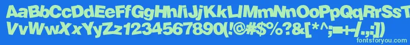 Soopafresh Font – Green Fonts on Blue Background