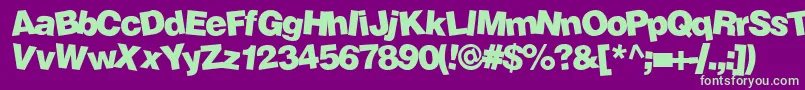 Soopafresh Font – Green Fonts on Purple Background