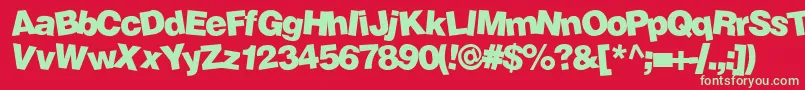 Soopafresh Font – Green Fonts on Red Background