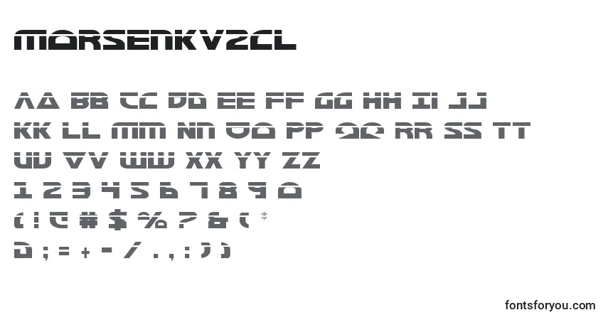 Schriftart Morsenkv2cl – Alphabet, Zahlen, spezielle Symbole