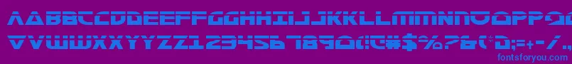 フォントMorsenkv2cl – 紫色の背景に青い文字