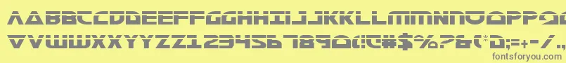 フォントMorsenkv2cl – 黄色の背景に灰色の文字