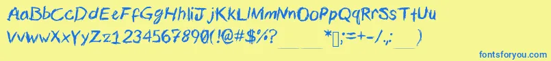 Police Calligstrophe – polices bleues sur fond jaune