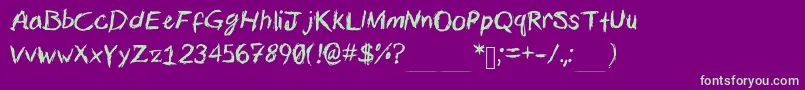 Calligstrophe-Schriftart – Grüne Schriften auf violettem Hintergrund