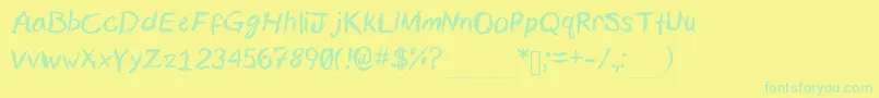 Czcionka Calligstrophe – zielone czcionki na żółtym tle