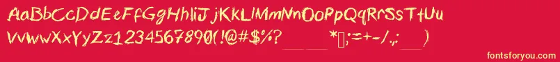 Calligstrophe Font – Yellow Fonts on Red Background