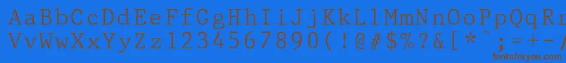 PrestigepicaNormal Font – Brown Fonts on Blue Background