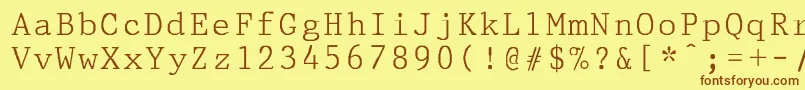 PrestigepicaNormal Font – Brown Fonts on Yellow Background