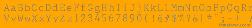 Fonte PrestigepicaNormal – fontes cinzas em um fundo laranja
