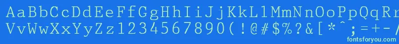 PrestigepicaNormal Font – Green Fonts on Blue Background