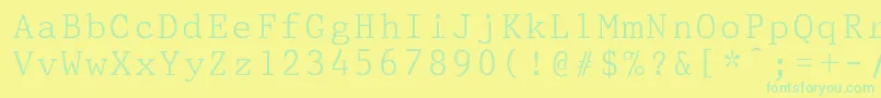 PrestigepicaNormal-Schriftart – Grüne Schriften auf gelbem Hintergrund