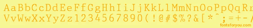 PrestigepicaNormal Font – Orange Fonts on Yellow Background