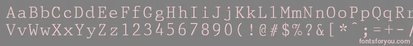 フォントPrestigepicaNormal – 灰色の背景にピンクのフォント