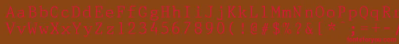 PrestigepicaNormal Font – Red Fonts on Brown Background