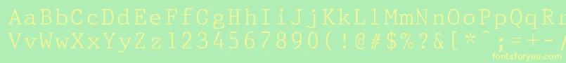 フォントPrestigepicaNormal – 黄色の文字が緑の背景にあります