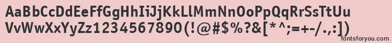 フォントItcOfficinaSansLtBold – ピンクの背景に黒い文字