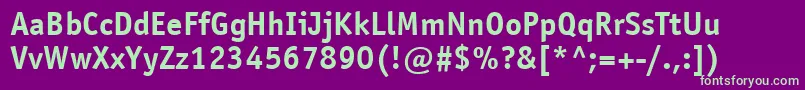 Шрифт ItcOfficinaSansLtBold – зелёные шрифты на фиолетовом фоне