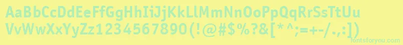 Fonte ItcOfficinaSansLtBold – fontes verdes em um fundo amarelo