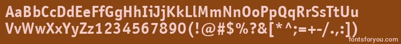 Czcionka ItcOfficinaSansLtBold – różowe czcionki na brązowym tle