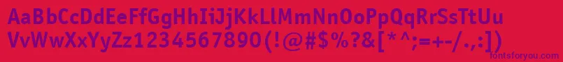 ItcOfficinaSansLtBold Font – Purple Fonts on Red Background