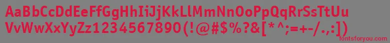 ItcOfficinaSansLtBold Font – Red Fonts on Gray Background