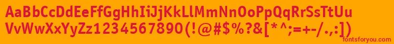 フォントItcOfficinaSansLtBold – オレンジの背景に赤い文字