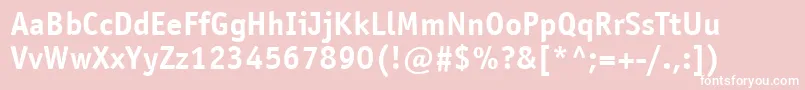 フォントItcOfficinaSansLtBold – ピンクの背景に白い文字