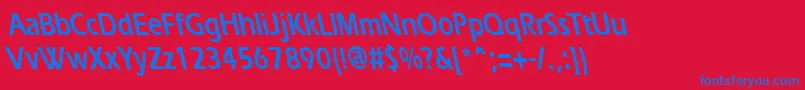 フォントErgoecondensedbsBold – 赤い背景に青い文字