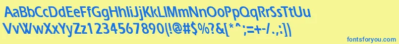 ErgoecondensedbsBold Font – Blue Fonts on Yellow Background