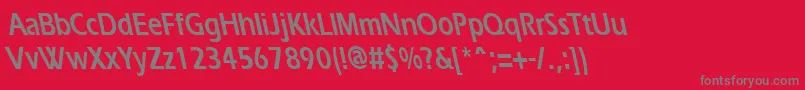 ErgoecondensedbsBold-Schriftart – Graue Schriften auf rotem Hintergrund