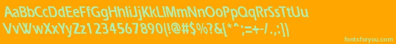 ErgoecondensedbsBold Font – Green Fonts on Orange Background