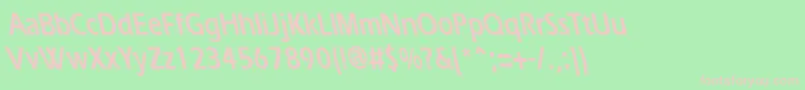 ErgoecondensedbsBold-fontti – vaaleanpunaiset fontit vihreällä taustalla