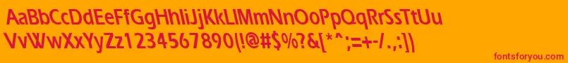 ErgoecondensedbsBold-Schriftart – Rote Schriften auf orangefarbenem Hintergrund