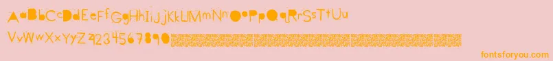 Bangparty-Schriftart – Orangefarbene Schriften auf rosa Hintergrund