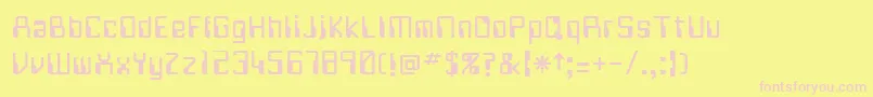 Fonte FrancoRegular – fontes rosa em um fundo amarelo