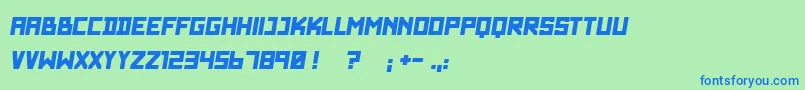 Fonte WadimGiantItalic – fontes azuis em um fundo verde