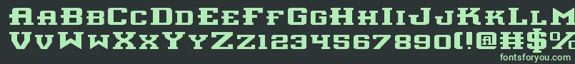 フォントInterceptore – 黒い背景に緑の文字