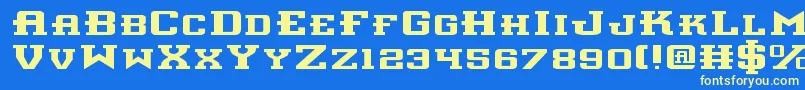 Interceptore Font – Yellow Fonts on Blue Background