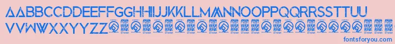 BlackedoutRegular Font – Blue Fonts on Pink Background